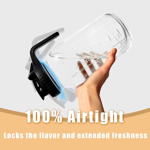 FyndraX Wide Mouth Mason Jars Pour Spout Lids, Wide Mouth Mason Jars Pitcher Flip Cap Airtight Handle Lid, Leak Proof Seal Cover, Pack of 4