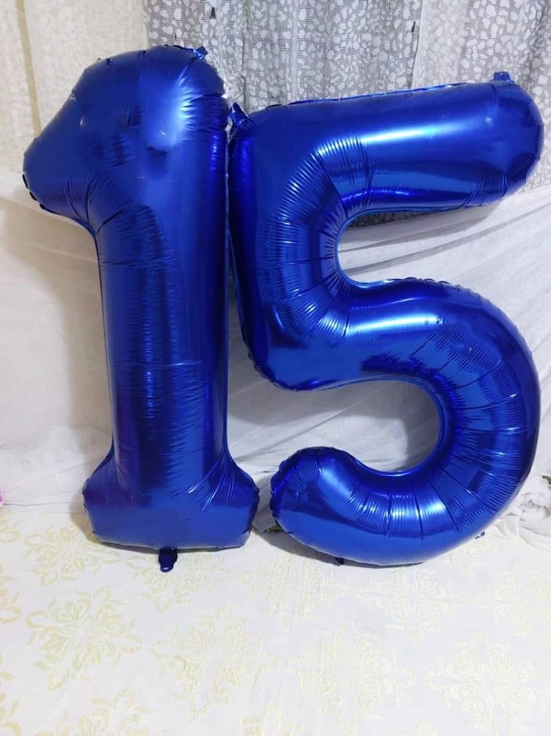 5 Balloon Numbers 40 Inch Blue Birthday Decorations for 5th Boys Girls, Self Inflating Big Navy Number Balloons for 15 25 35 50 Women Men Graduation Party Decor Supplies
