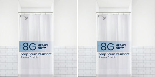 LiBa Waterproof Shower Curtain - Premium Non-Toxic PEVA with Rust-Proof Grommets | Clear 36x72 (Pack of 2)