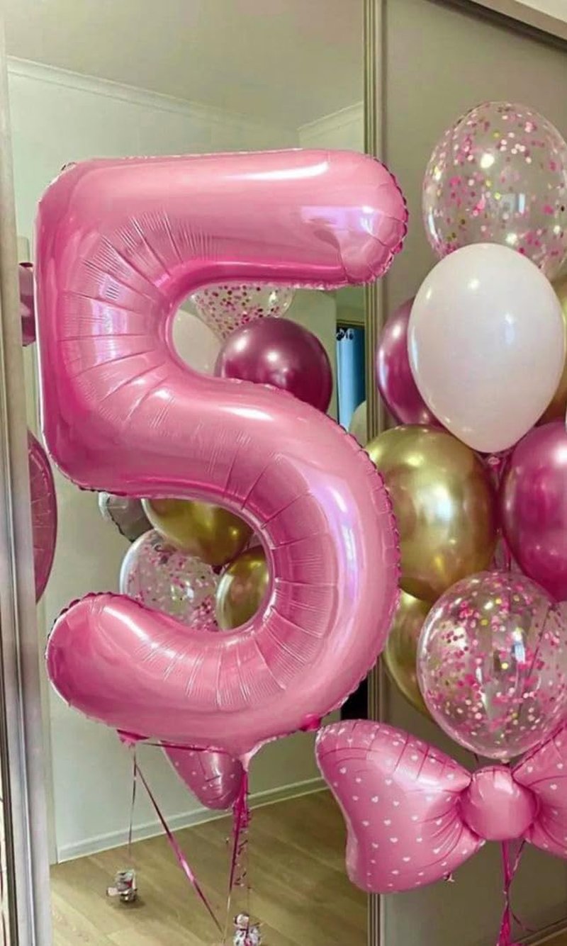 Pearlescent Pink Number 26 Balloons 40 inch, 26 Number Balloons, 26th Birthday Decorations, 26 Year Old Women Pastel Pink Party Supplies
