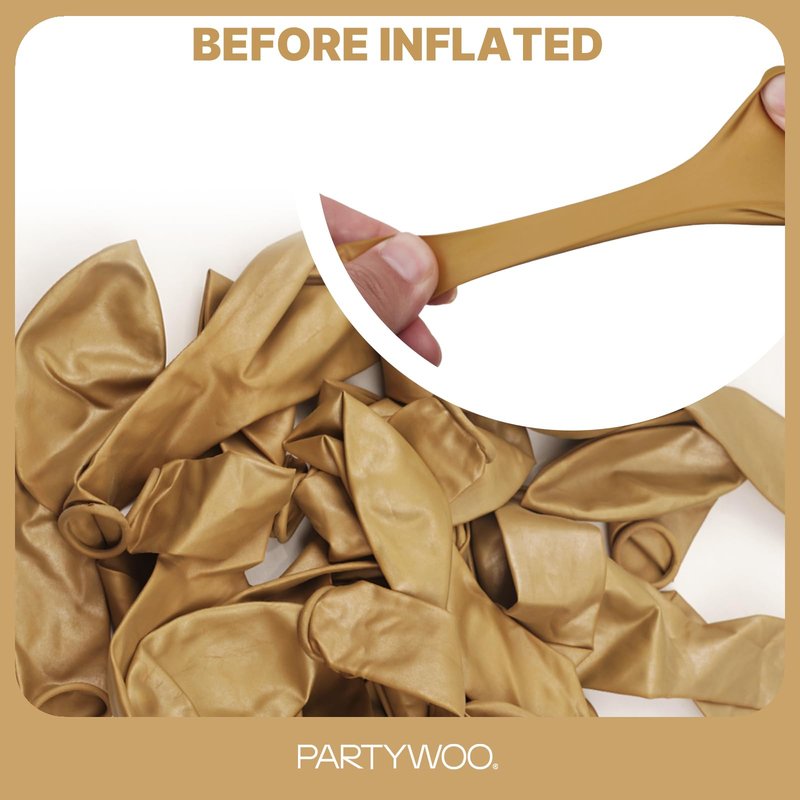 PartyWoo Metallic Gold Balloons 100pcs Different Sizes of 18 12 10 5 Inch Chrome Gold Balloon Arch Kit Garland for Birthday Graduation Baby Shower Wedding Bachelorette Party Decorations Gold-G127