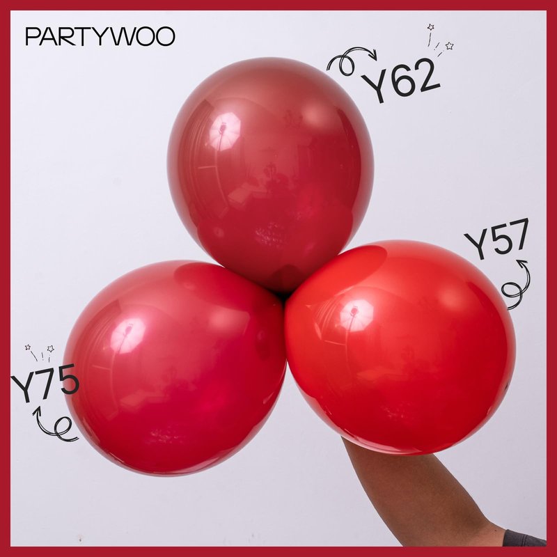 PartyWoo Red Balloons 50 pcs 5 Inch Small Mini Matte Red Latex Balloons for Graduation Wedding Independence Day Valentine's Day Memorial Day Christmas Engagement Birthday Party Decorations Red-Y57