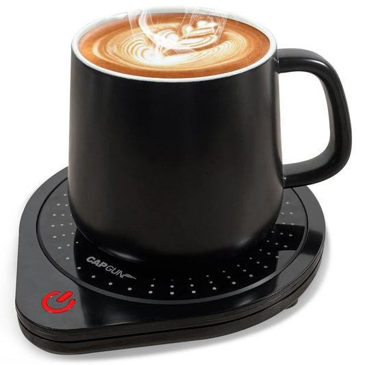 25W Electric Candle Warmer for Coffee Mugs, 75℃ Heating & Auto Shut-Off, Spill-Proof Desk Warmer for Beverages (Black)