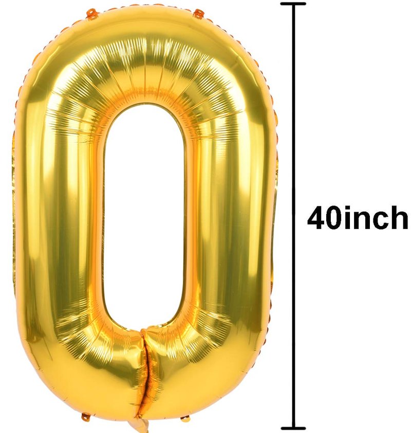 TONIFUL 40 Inch Gold Large Numbers Balloon 0-9 Foil Mylar Big Number Balloon Digital 2 for 2026 Graduation New Year Eve Birthday Party,Wedding, Bridal Shower Engagement Photo Shoot, Anniversary