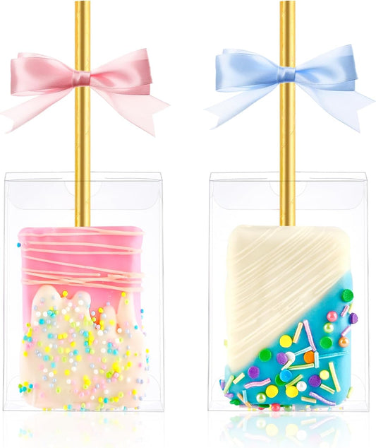 Jutieuo Clear Rice Krispie Treat Boxes - 45 PCS Individual Cakesicle Containers | 3.5x2.4x1.38 Inches