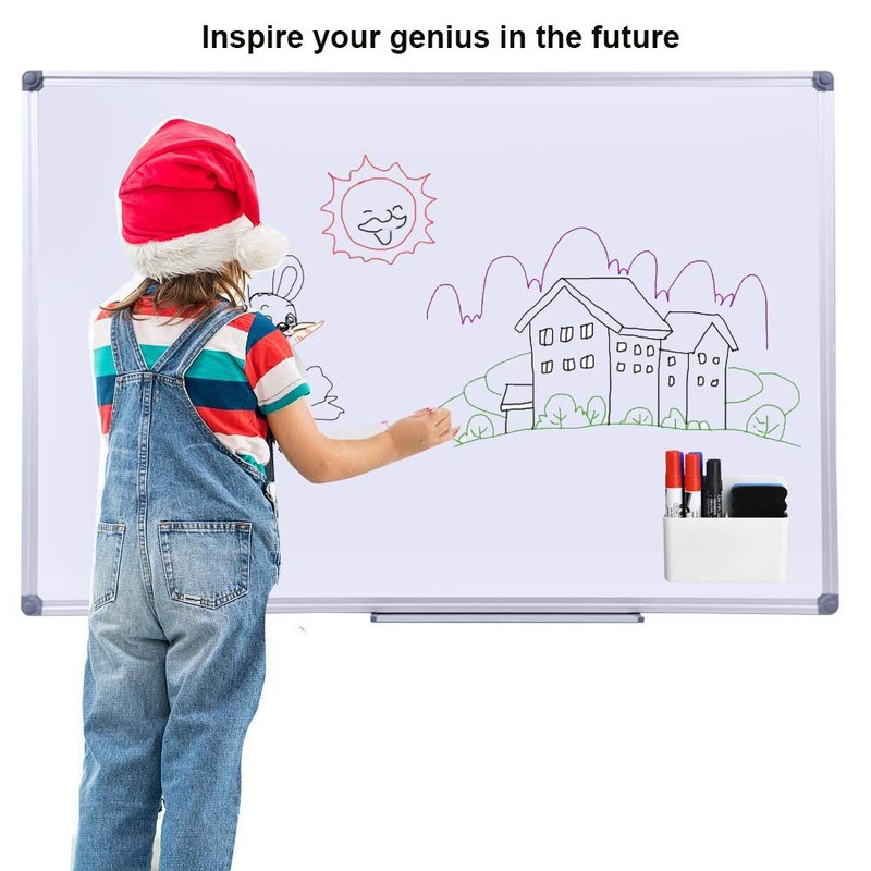Marbrasse Magnetic Dry Erase Marker Holder,Pen and Eraser Holder for Whiteboard，Magnet Pencil Cup Utility Storage Organizer for Office, Refrigerator, Locker and Metal Cabinets (2 Pack)