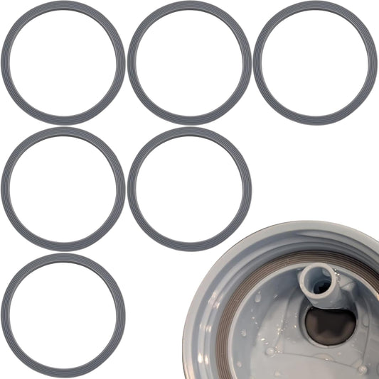 6-Pack Water Bottle Gasket Replacement | Silicone Lid Seal O-Rings for 19/24/32/40oz Cups - Gray