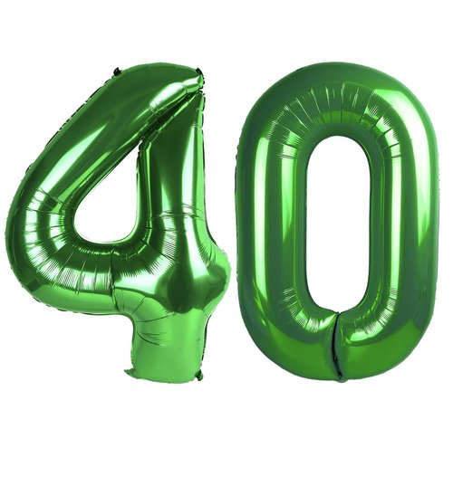 Dark Green Number 40 Balloon 40 Inch, 40th Birthday Party Decorations for Children, Giant 40 Foil Balloon for Party Supplies