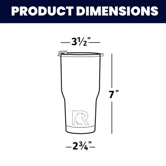 RTIC Insulated Tumbler Stainless Steel Coffee Travel Mug with Lid, Spill Proof, Hot Beverage and Cold, Portable Thermal Cup for Car, Camping