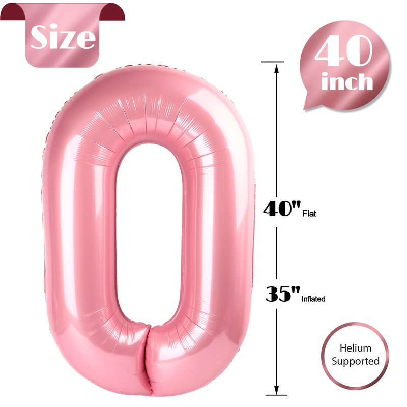 Pearlescent Pink Number 26 Balloons 40 inch, 26 Number Balloons, 26th Birthday Decorations, 26 Year Old Women Pastel Pink Party Supplies