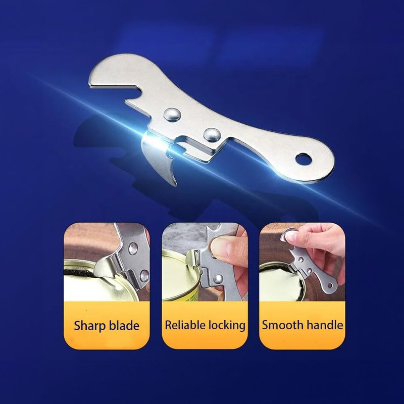 NACOLUS Can Opener Manual Stainless Steel Camping Can Opener, Portable Bottle Opener (2 Pieces)