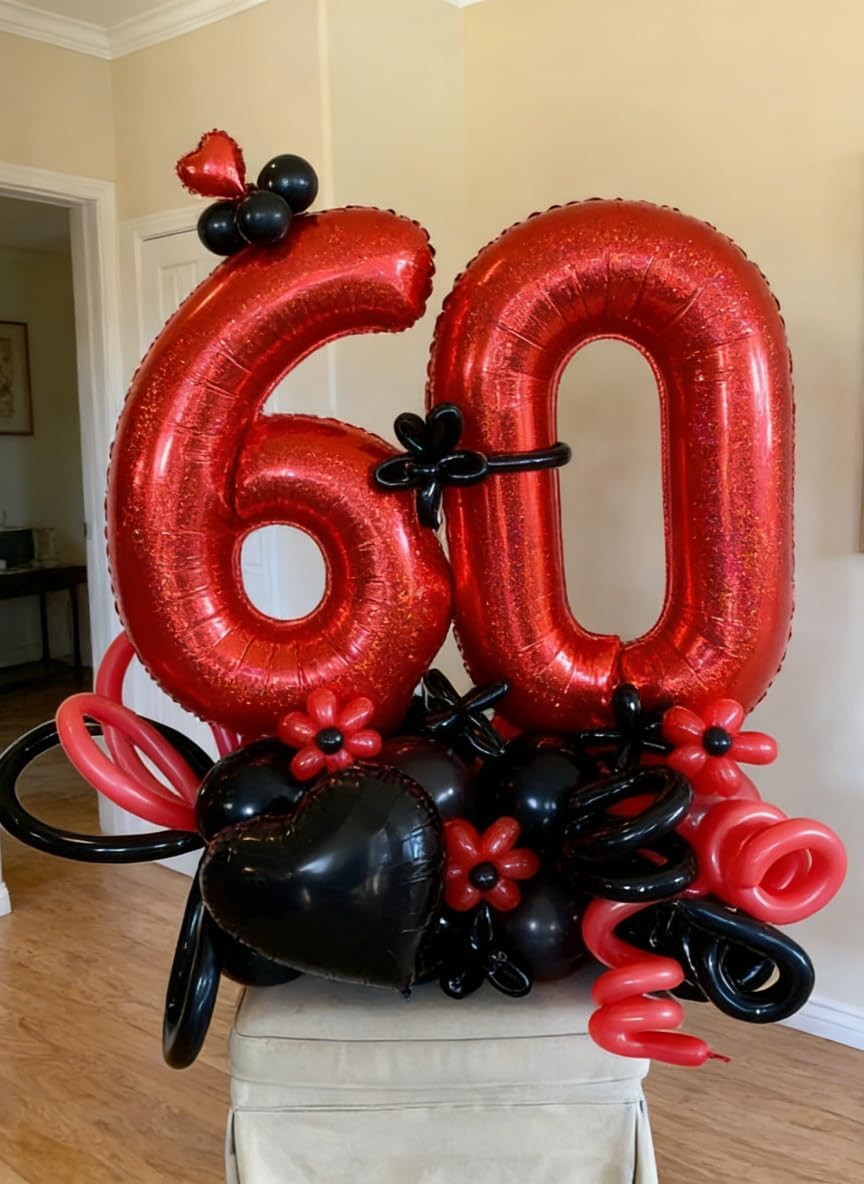 Laser Red Number 3 Balloon - 40 Inch Birthday Decoration for Kids & Women’s Parties