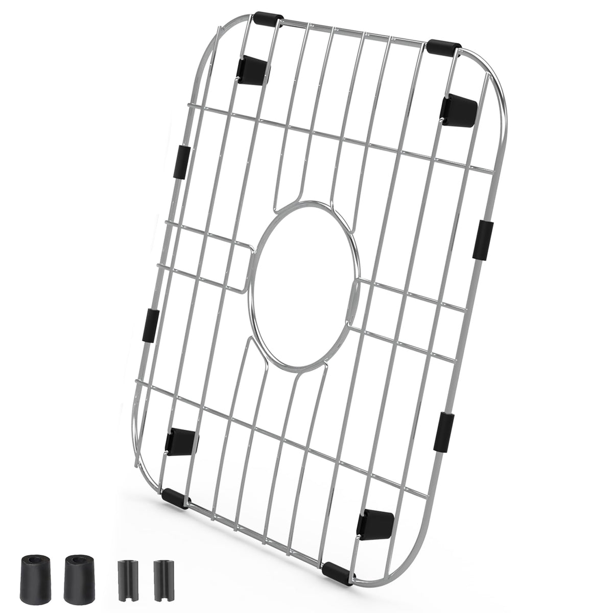JIUBAR Sink Protectors for Kitchen Sink 12" 13" 16" 18" 19" 24" 26" 28" 29" 30" Silicone Sink mat| Silicone Kitchen Sink Mat for Bottom of Farmhouse(13.58"x 11.6"Black)