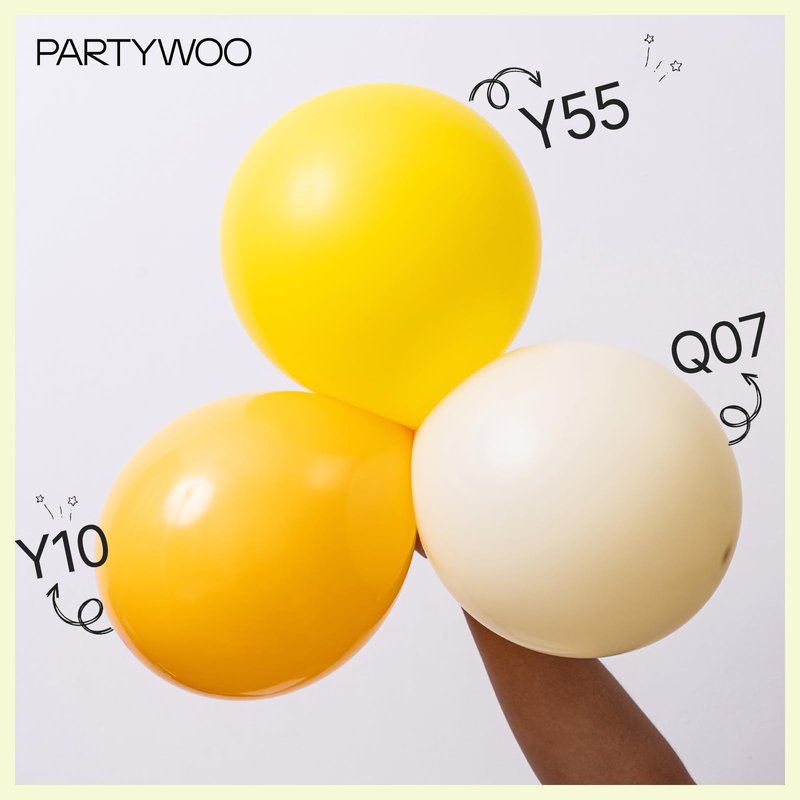 PartyWoo Pastel Yellow Balloons 100pcs 12 Inch Light Pale Yellow Latex Helium Balloons for Graduation Baby Shower Gender Reveal Easter Little Cutie Bee Birthday Summer Party Decorations Yellow-Q07