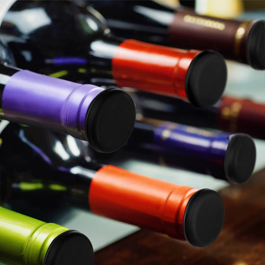 Yookeer 8 Pcs Wine Stoppers Silicone Beer Bottle Sealer Stoppers Glass Bottles Corks Beverage Beer Champagne Wine Storage Keep Fresh Tools for Wedding Party Christmas Supplies(Black)