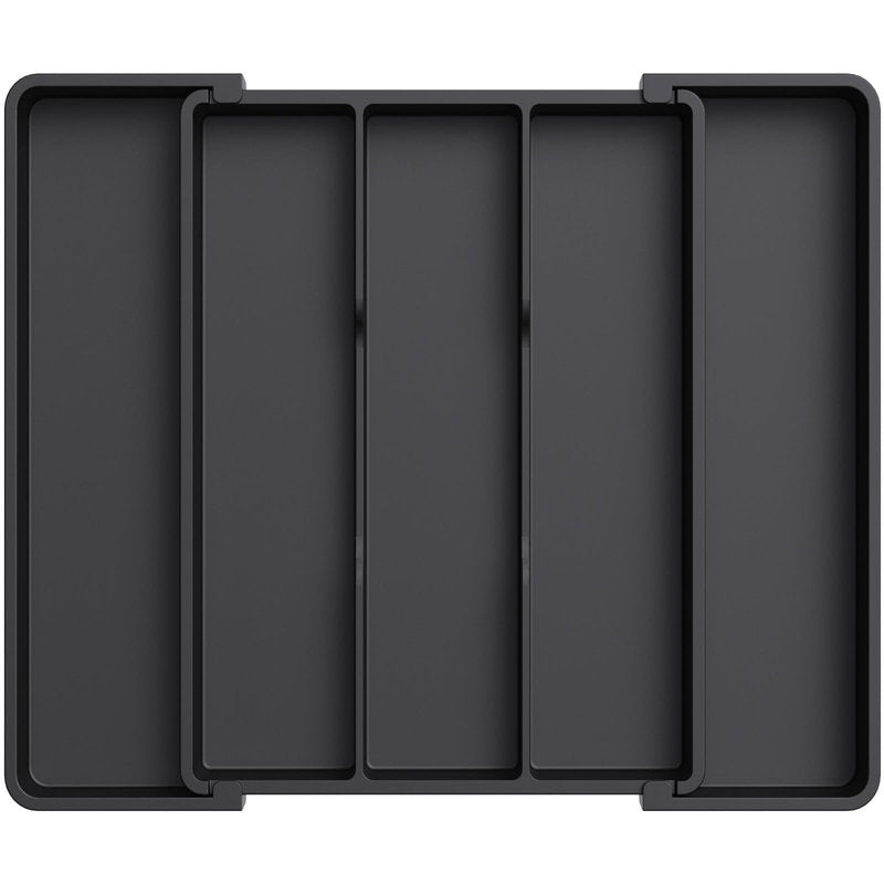 Lifewit Utensil Organizer for Kitchen Drawers, Expandable Cooking Utensil Tray, Adjustable Cutlery Silverware Flatware Holder, Plastic Spatula Tools Storage Divider, 11-18 x 14", Black