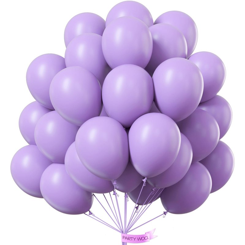 PartyWoo Lavender Balloons 101pcs 12 Inch Light Pastel Purple Lilac Purple Latex Helium Balloons for Birthday Baby Shower Graduation Wedding Anniversary Bridal Shower Party Decorations Purple-Q10