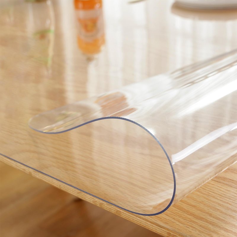 LovePads Clear Table Cover Protector, 48 x 48 Inch 2mm Thick Plastic Table Cover, Table Protector for Dining Room Table, Waterproof Dresser Cover Top for Kitchen, Coffee, Writing Desk