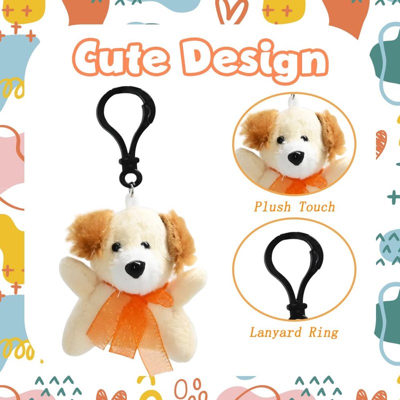 LUKBERA 28Packs Plush Animals Keychain, Stuffed Animals Keychain Toys for Easter Egg Fillers Classroom Exchange Gifts Goodie Bag