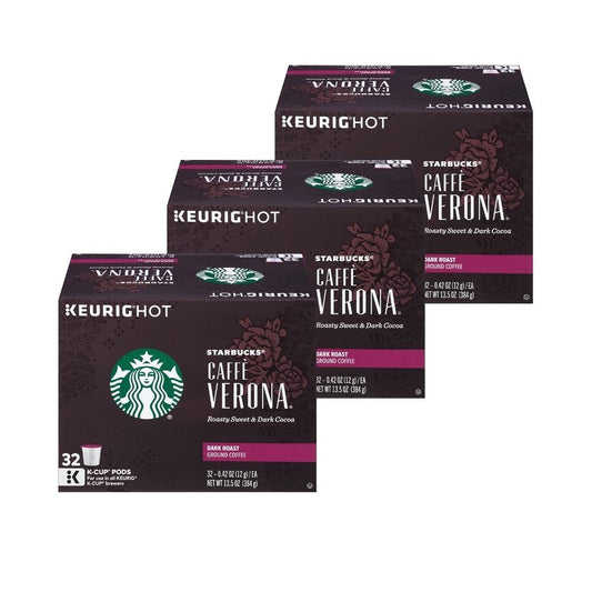Starbucks Caffe Verona K-Cup Pods - Rich, Dark Roast Coffee - 32 Count Pack