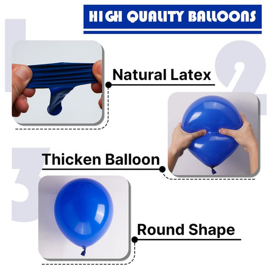 PartyWoo Blue Balloons 140pcs Different Sizes of 18 12 10 5 Inch Navy Blue Balloon Arch Kit Garland for Birthday Gender Reveal Baby Shower Graduation Retirement Bachelorette Party Decorations Blue-Y59