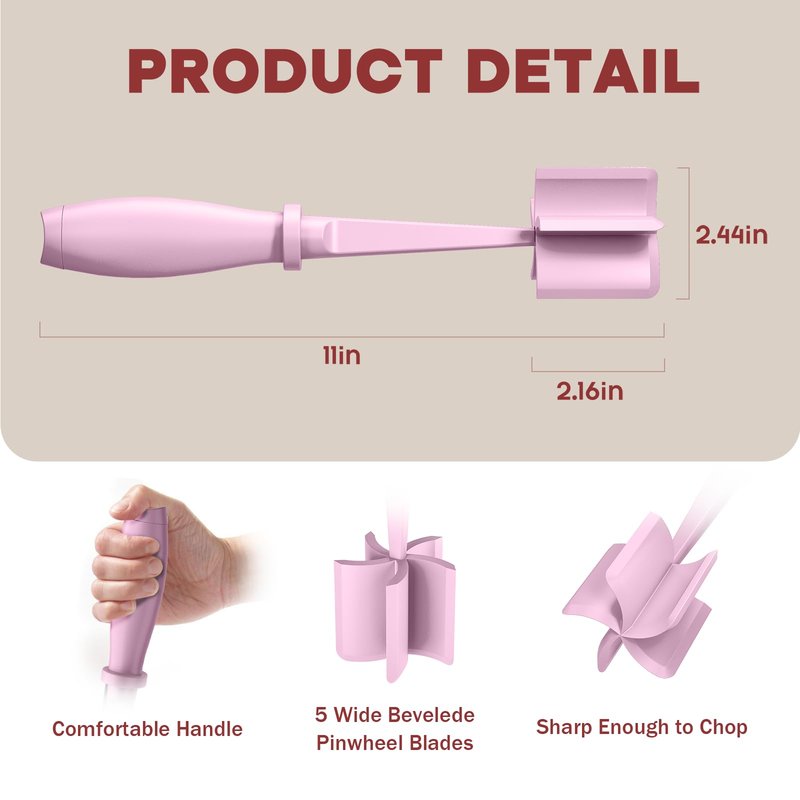 2 Pcs Meat Chopper, Hamburger Grinder, Premium Heat Resistant Smasher for Ground Beef, Burger Grinder Nylon Potato Mix Tool-Pink