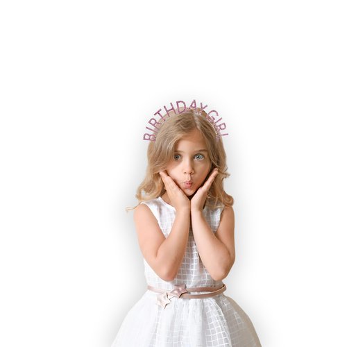 GREATRIL Pink Birthday Girl Tiara and Sash Crown Headband for Her Princess Birthday Party Pink Accessories