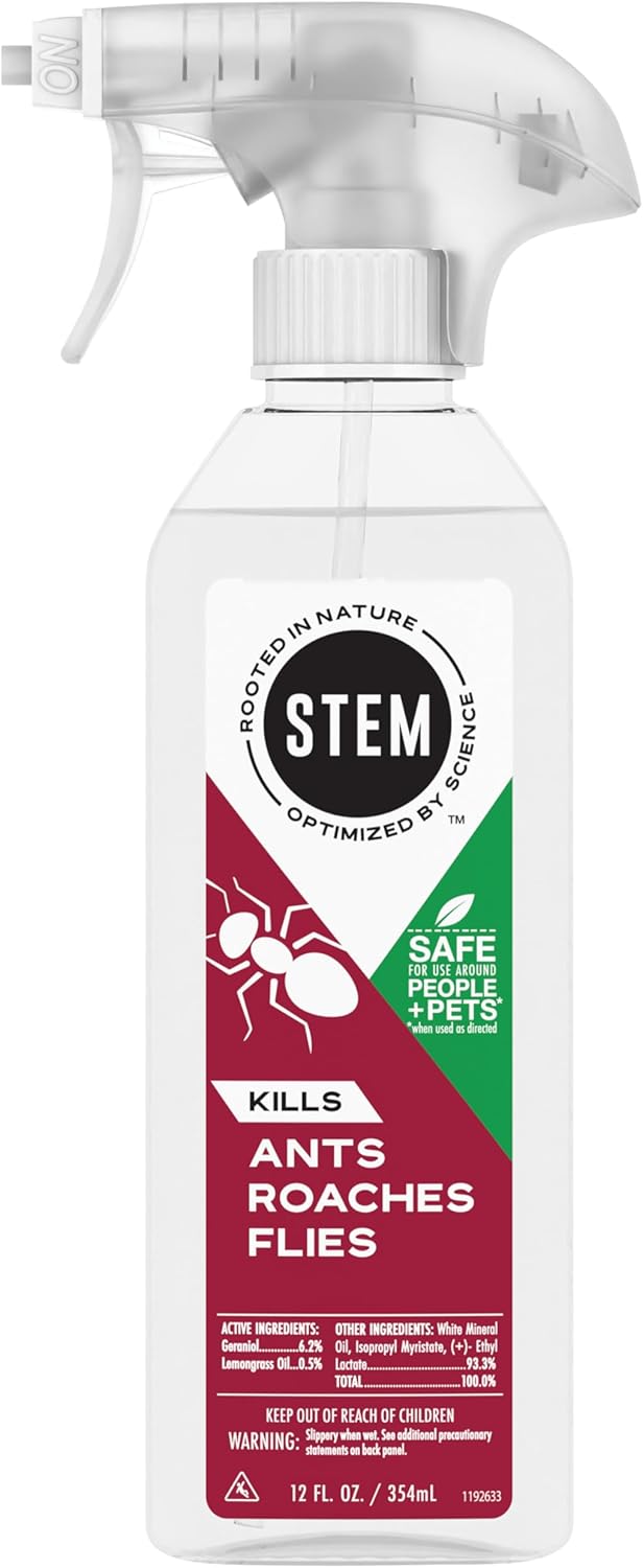 STEM Bug Spray - Plant-Based Insecticide for Ants, Roaches & Flies | 12 fl oz (Indoor & Outdoor Use)