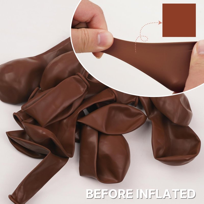 PartyWoo Dark Brown Balloons 140pcs Different Sizes of 18 12 10 5 Inch Boho Neutral Coffee Tan Balloon Arch Kit Garland for Birthday Boy Baby Shower Jungle Safari Fall Party Decorations Brown-F08