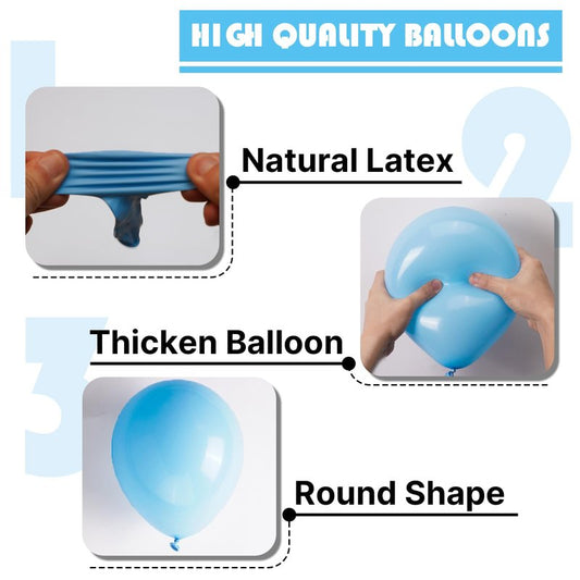 PartyWoo Bright Sky Blue Balloons, 100 pcs Matte Blue Different Sizes Pack of 36 Inch 18 Inch 12 Inch 10 Inch 5 Inch Blue for Balloon Garland Arch as Party Decorations, Blue-Y20