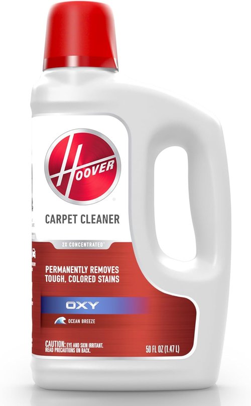 Hoover Oxy Carpet Cleaner Solution - Deep Cleaning Shampoo for Tough Stains | 50 oz. Ocean Breeze Scent