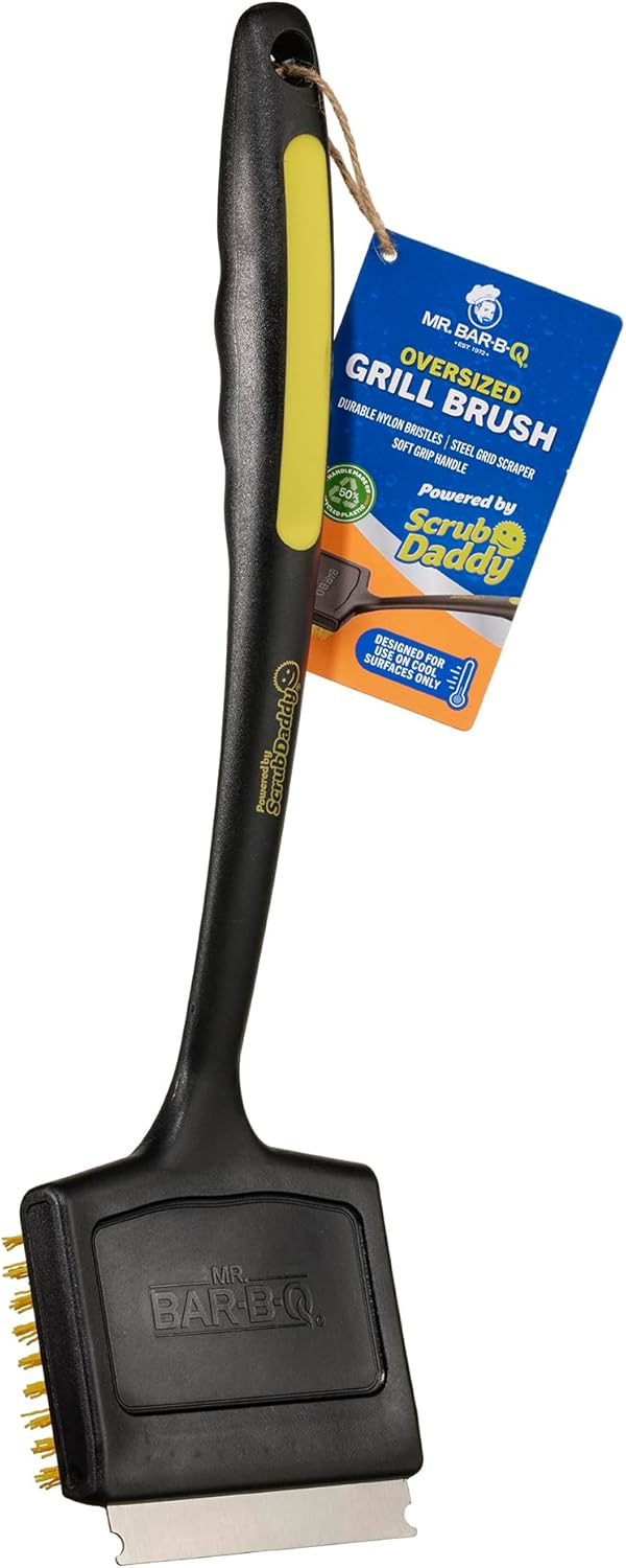 Mr. Bar-B-Q Oversized Grill Brush - Effortless Cleaning with Scrub Daddy Technology