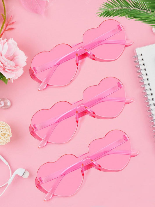 AGGKKY 12 Pairs Heart Shaped Sunglasses for Women Colorful Glasses Fun Trendy Transparent Heart Sunglasses Party Favor
