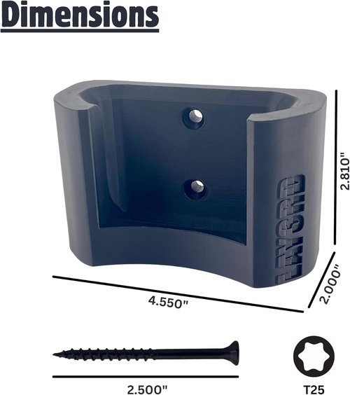 DeWalt Wall Mount for 60V Flexvolt Blower - Durable Black Plastic Holder with Hardware