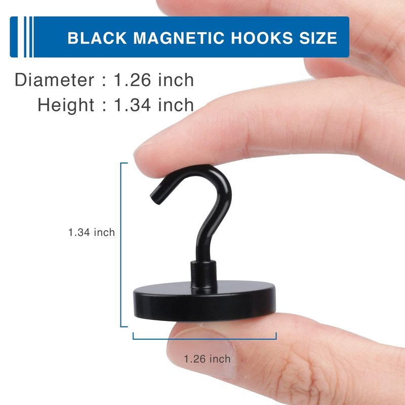 LOVIMAG Magnetic Hooks Heavy Duty, 130lbs Strong Neodymium Magnet Hook for Cruise Cabins, Magnets with Hooks for Locker Accessories, Classroom Must Haves, Kitchen, Office, Metal Door Decor -4 Pack