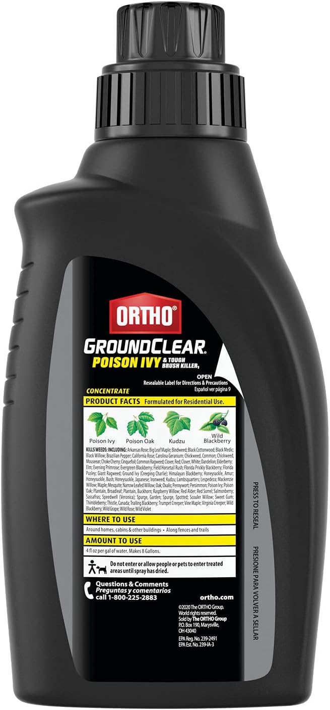 Ortho GroundClear Poison Ivy & Tough Brush Killer - Concentrate Makes 8 Gallons, 32 fl. oz.