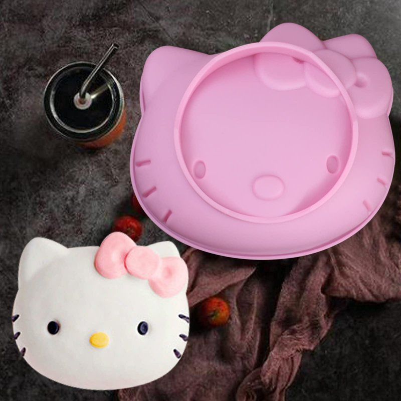 6 Inch Cute Cat Silicone Fondant Cake Mold - Non-stick Chocolate Candy Mold for Cake Making