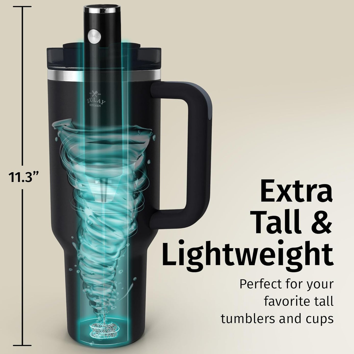 Zulay Kitchen Rechargeable Milk Frother - Powerful 2-Speed Motor, Waterproof, 2000mAh Battery | Perfect for Lattes, Cappuccinos & Matcha - Lux Galaxy