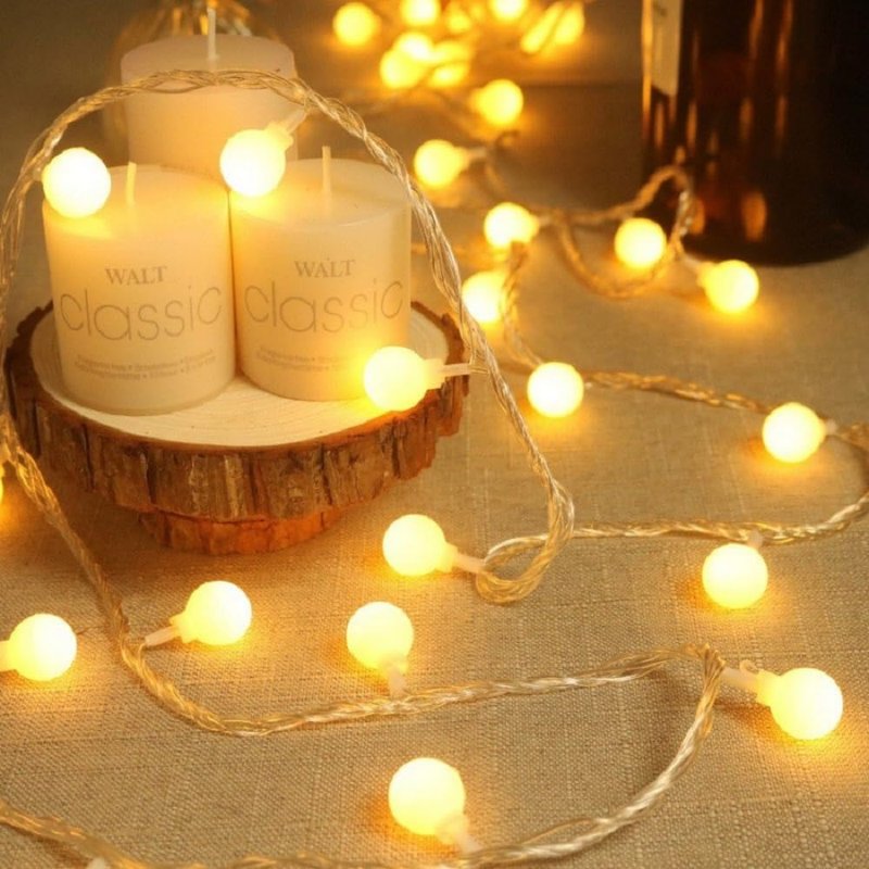 WFGGEH Globe USB String Lights, 20ft 40 LED Globe USB Powered Fairy Lights Warm White for Party Birthday Christmas Home Decoration