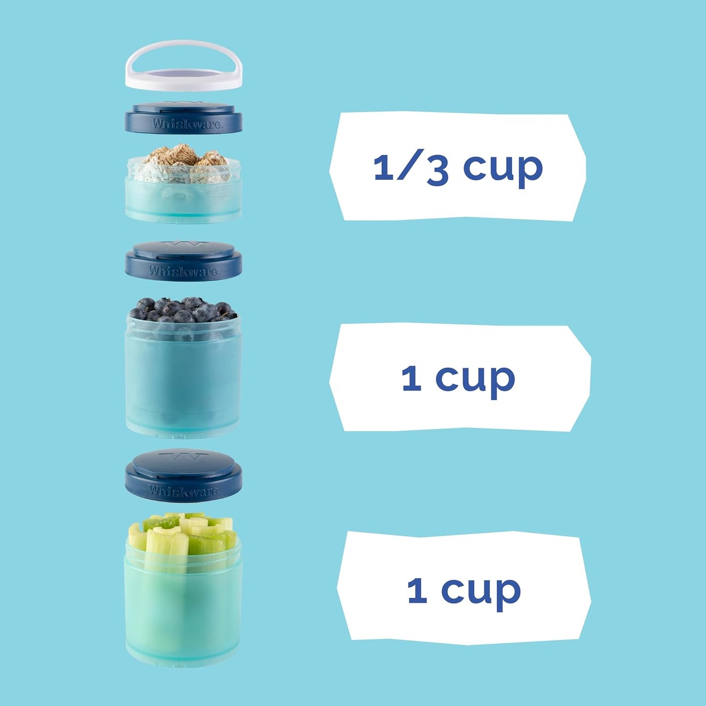 Whiskware Stackable Snack Containers - Durable Food Storage for Kids | Dishwasher Safe, Paw Patrol Design