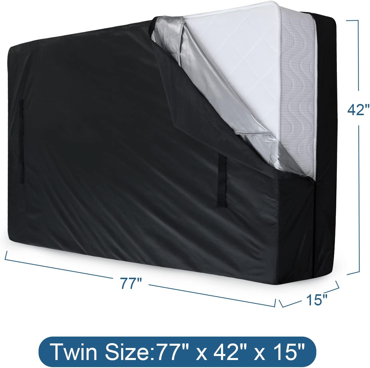 Mattress Bags for Moving - Waterproof Twin Size Protector with Heavy-Duty Handles & Strong Zipper