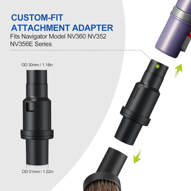 LANMU 1 1/4 Inch(32mm) Vacuum Attachments Compatible with Shark Navigator Lift-Away NV360 NV352 NV356E, NV501 & Rocket HV301 HV322 Vacuum, Accessories Kit with Adapter for Home, Car Interior Cleaning