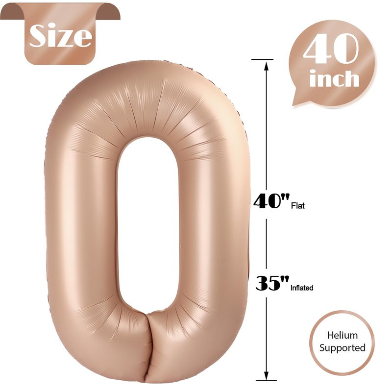 Light Brown Number 10 Balloon 40 inch, Tan 10 Number Balloons, Khaki 10th Sandy Brown Birthday Decorations, Beige 10 Year Old Girls Boys Light Brown Party Supplies