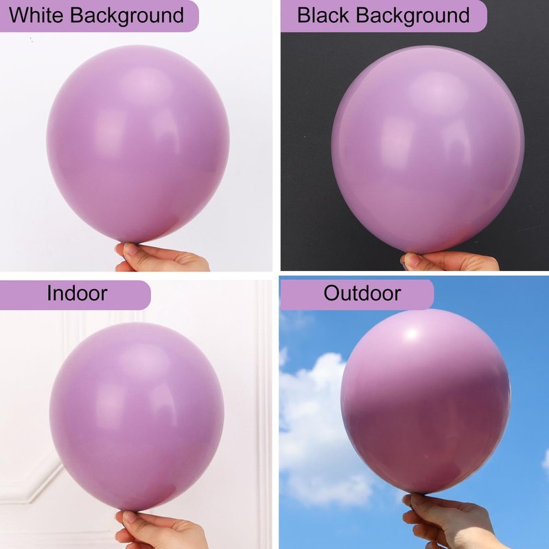 RUBFAC Dusty Purple Balloons 129pcs Different Sizes Pack of 18 12 10 5 Inch, Latex Light Lavender Lilac Purple Balloon Garland Arch Kit for Wedding Baby Shower Gender Reveal Birthday Party