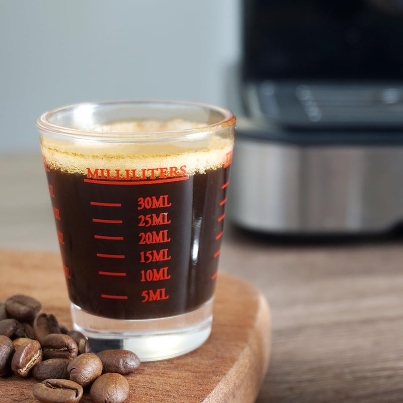 NCnnwovf Shot Glasses Measuring cup Liquid Heavy Base Wine Glass Espresso Shot Glass 26-Incremental Measurement 1oz, 6 Tsp, 2 Tbs, 30ml Black and Red