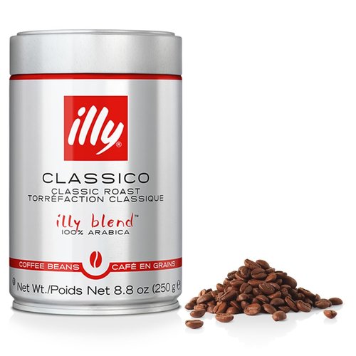 Illy Classico Whole Bean Coffee - Medium Roast with Caramel & Orange Blossom Notes | 100% Arabica, 8.8 Oz Can