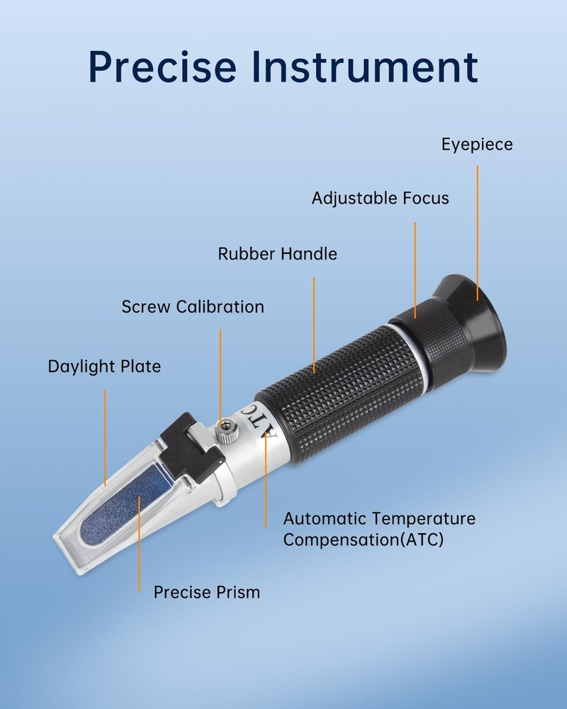 LOHAND Brix Refractometer with Automatic Temperature Compensation(ATC), Precision Measuring Sugar Content for Wine/Fruit/Drink, Sugar Refractometer, Range:0-32%