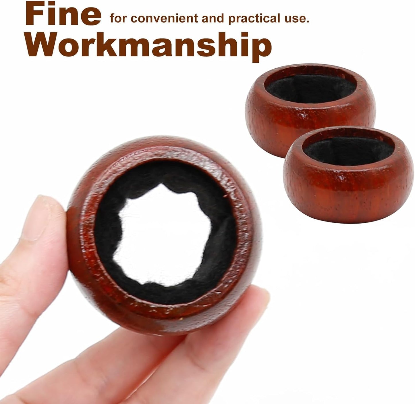 Saihisday Rosewood Wine Rings - Elegant Drip Catchers for Wine Bottles | Set of 4 Collars for Home & Bar