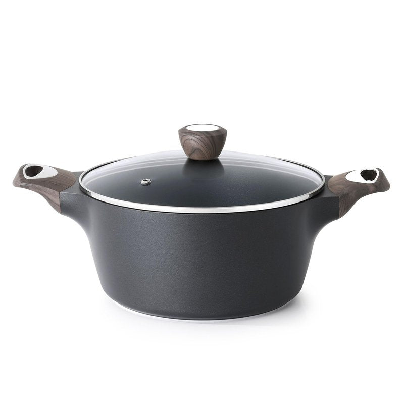 SENSARTE Nonstick Stock Pot with Lid, 2.6/4.5/6.6/8.5 QT Soup Pot Casserole Pot, Healthy Pasta Pot, Large Deep Cooking Pot, Big Sauce Pot Stew Pot, Induction Compatible, PFOA PFOS APEO Free, Black