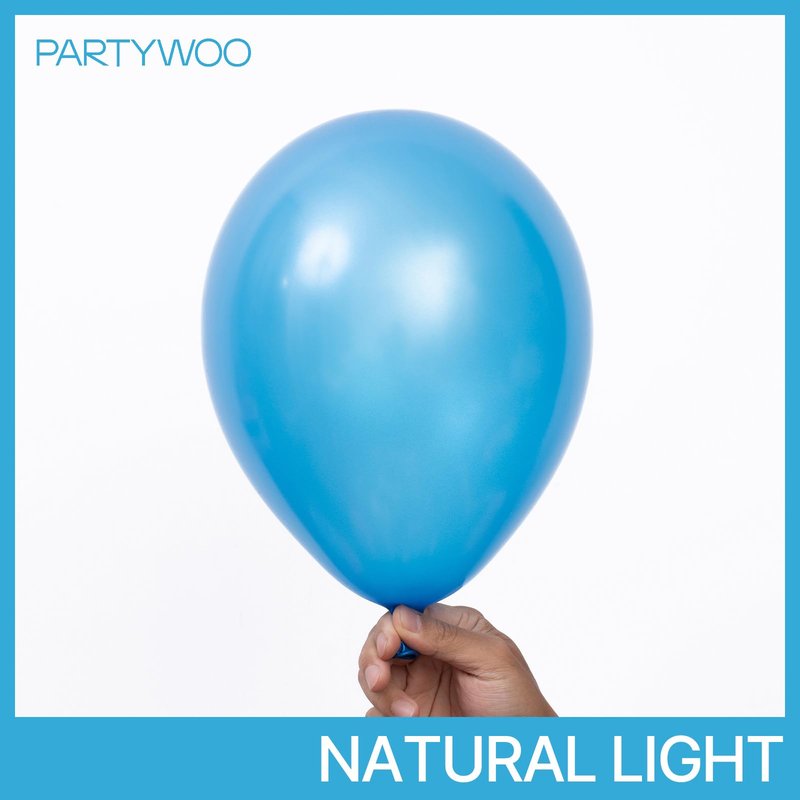 PartyWoo Pearl Blue Balloons 140pcs Different Sizes of 18 12 10 5 Inch Sky Blue Latex Helium Balloon Arch Kit Garland for Graduation Baby Shower Gender Reveal Birthday Party Decorations Blue-Z23